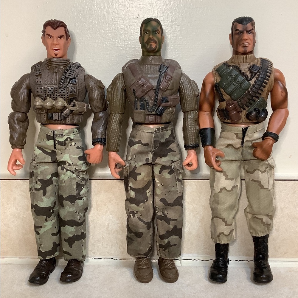 Lanard Toys Ultra Corps 2003 Army Military 12 inch Action Figure Lot of 3